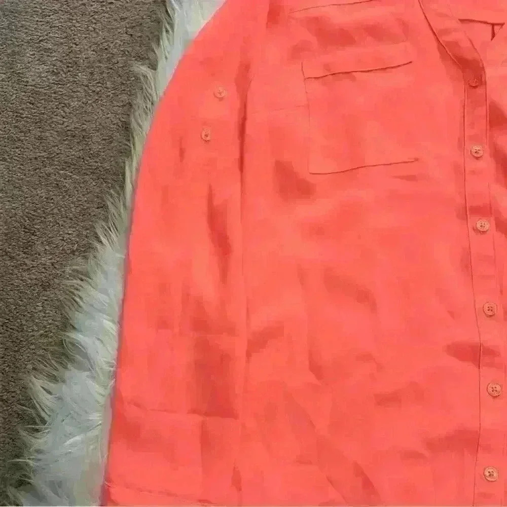 Express The Portofino Shirt Bright Coral XS - Picture 3 of 5